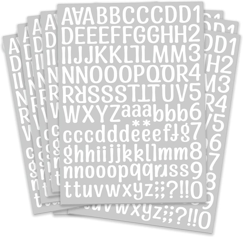 Debinolo 1260 pcs 10 Sheets Self Adhesive Vinyl Letters Numbers Kit, White Mailbox Numbers Sticker for Mailbox, Signs, Window, Door, Cars, Trucks, Home, Business, Address Number (1 Inch, 10 White) - Image 1